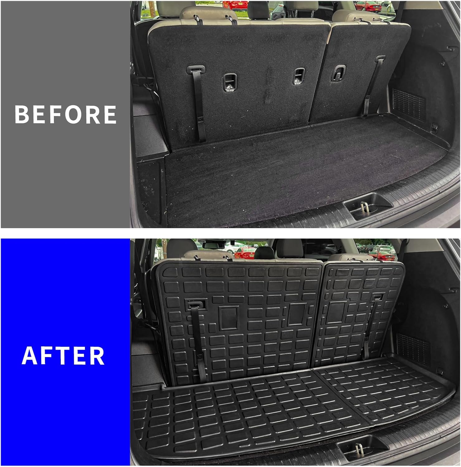 Rongtaod Cargo Mat Compatible with 2020-2025 Kia Telluride Cargo Liner Trunk Mat TPE All Weather Back Seat Cover Protector 2024 Telluride Accessories (Trunk Mat with Backrest Mat) - Image 2