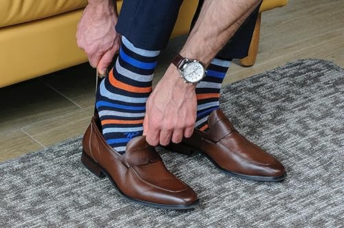 Miniatura 3 de Pierre Henry - Calcetines por encima de la pantorrilla para hombre (9 pares) Calcetines de algodón sobre la pantorrilla Calcetines largos que se