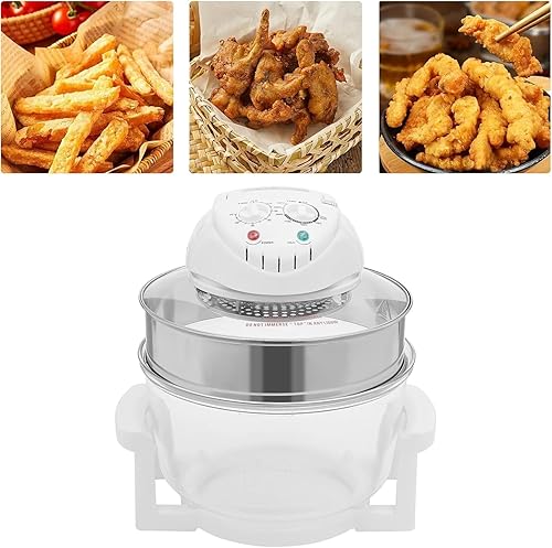 Miniatura 6 de Turbo Air Fryer 17L, 1400W Freidora de aire de vidrio con anillo de expansión, horno halógeno visible de 360 para cocina familiar