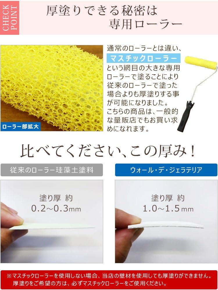 Amazon ウォール デ ジェラテリア 10kg ローラー へら付 珪藻土 壁材 塗料 消臭 防カビ 調湿 アスベストゼロ B849 Set 珪藻土 漆喰