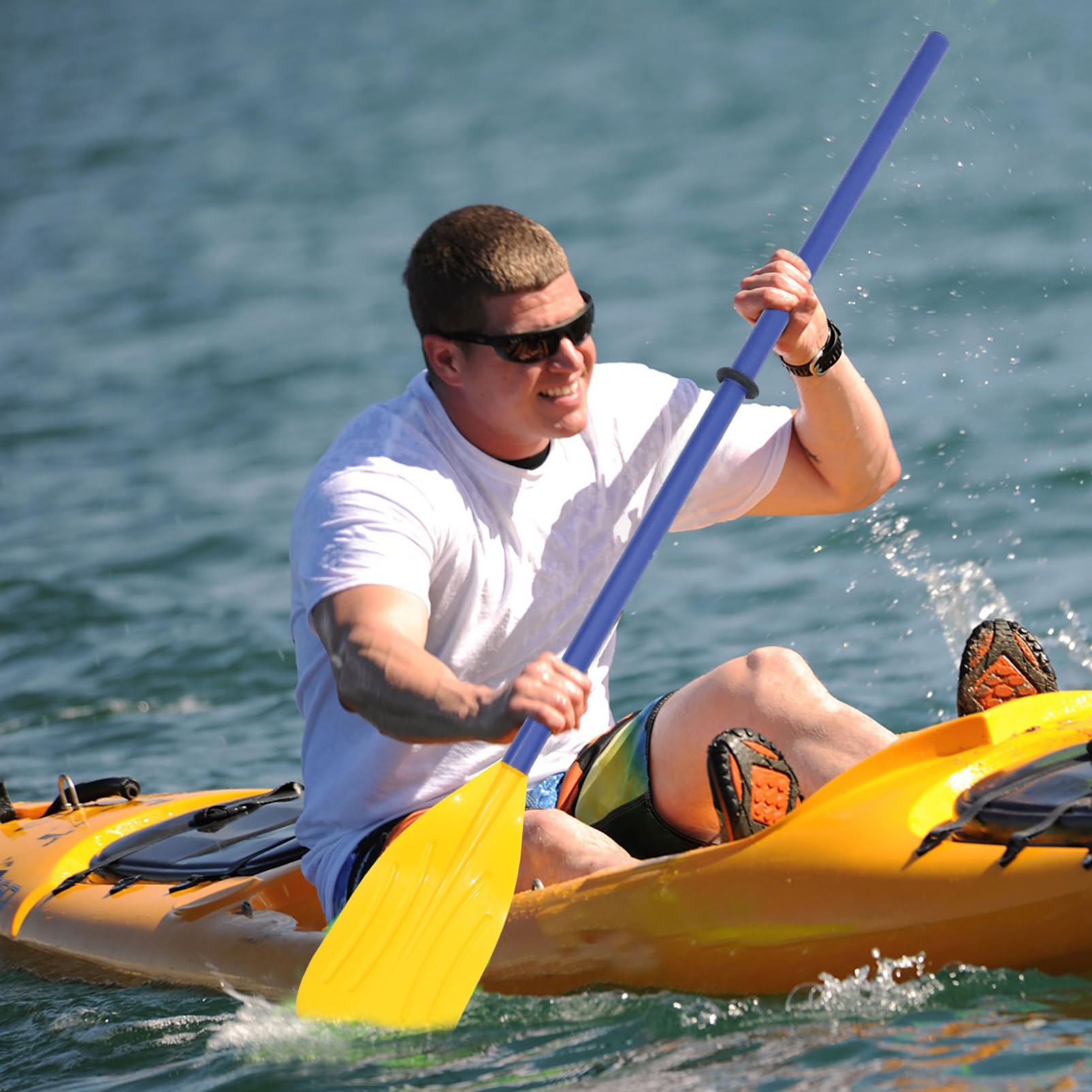 BESPORTBLE Coppia di Pagaie Pieghevoli da Kayak in Plastica ABS Staccabili | Impugnatura Antiscivolo, Superficie Antiscivolo, Leggere, Facili da Usare, per Fiume, Rafting e Canoa