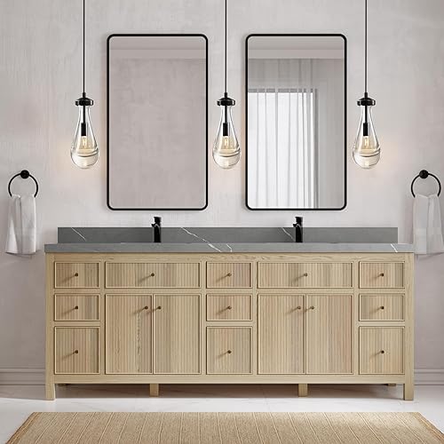 Miniatura 5 de Juego de dos lámparas colgantes de gota de lluvia, luces colgantes negras para isla de cocina, iluminación colgante de gotas de lágrima, lámpara