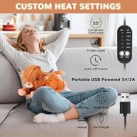 Pătură electrică încălzită MewMix cu model de văcuță Highland, cu USB și oprire automată, pernă încălzită pentru gât, spate și umeri, cadou de Crăciun 5