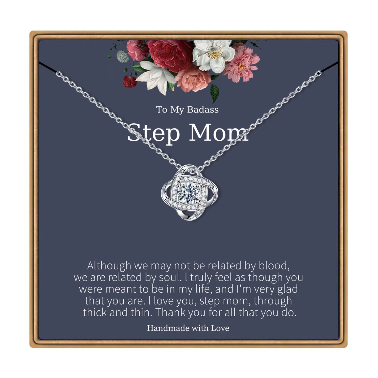 Ieftop Dainty CZ Love Knot Necklace