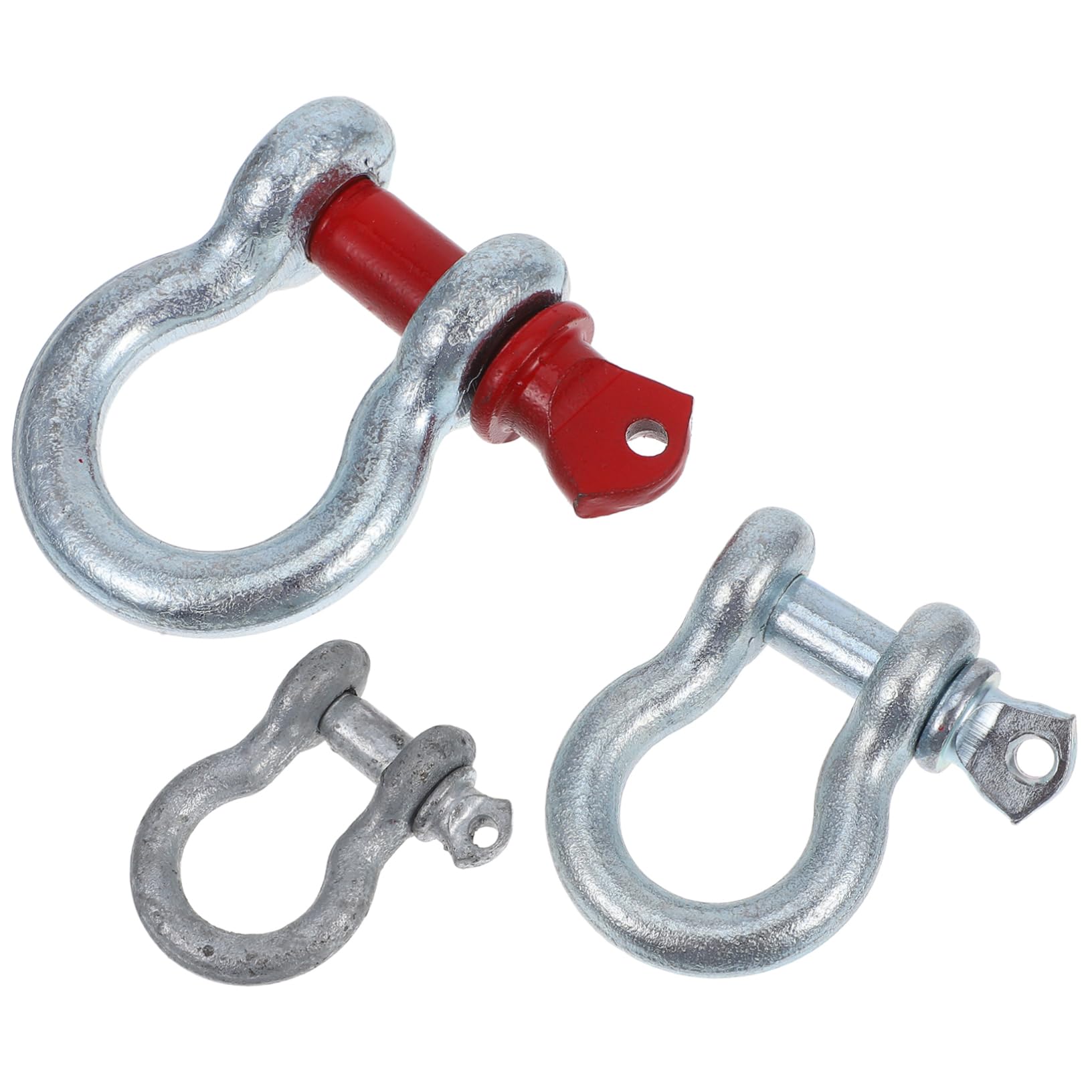 ABOOFAN 3pcs D-Ring Bow Shackles Galvanized Steel Tow Shackles 3/8 1/2 for Winch Truck