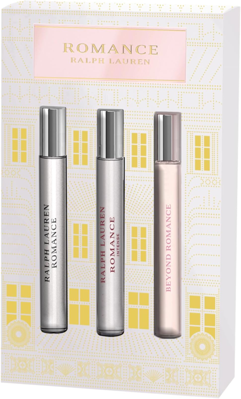 RALPH LAUREN FRAGRANCES Romance Discovery Perfume Set - 3-Piece Travel Size Set - Floral Scented Fragrance with Rose, Sandalwood, Vanilla & Jasmine Notes - 0.3 Fl Oz Each