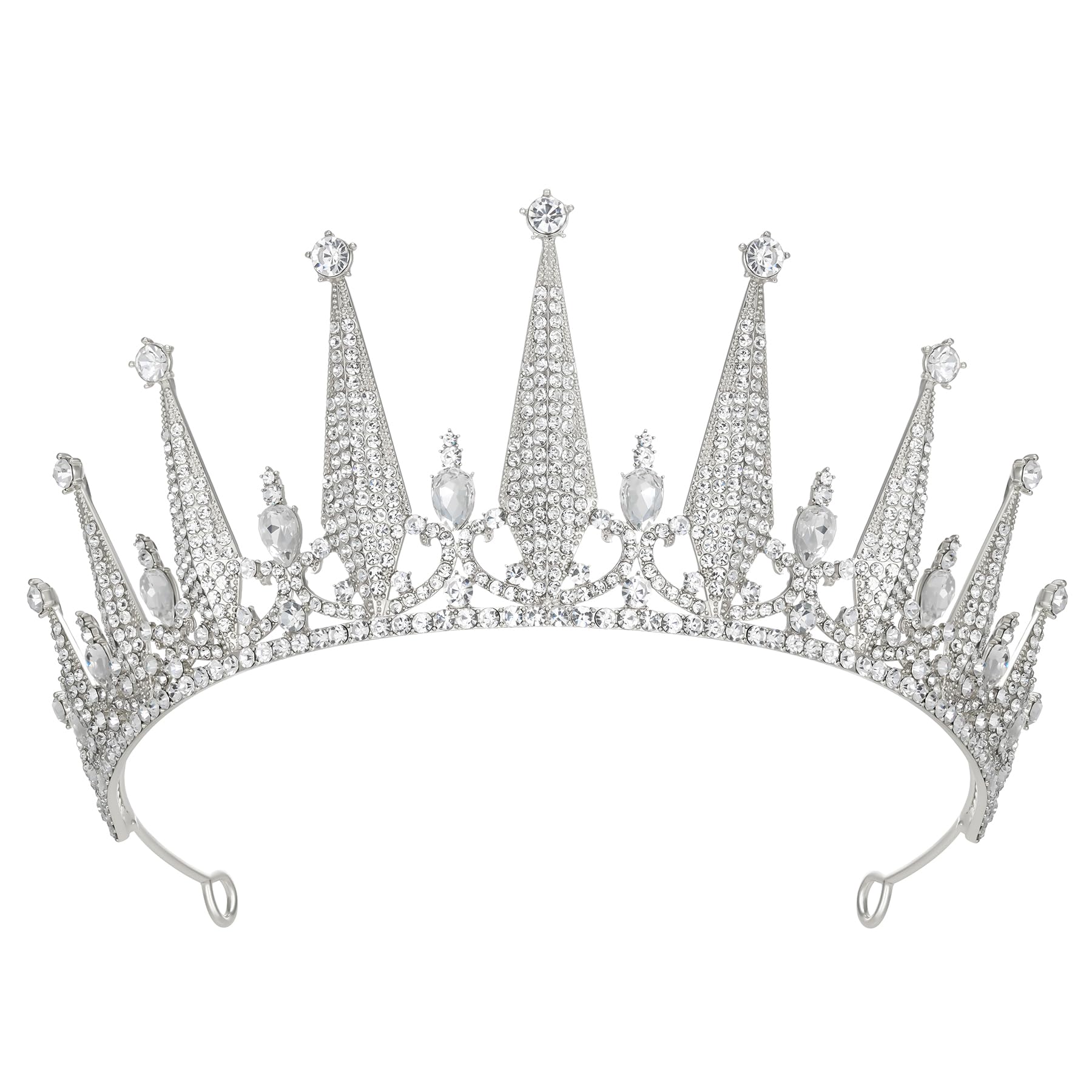 SWEETV Tiaras and Crowns for Women, Crystal Wedding Tiara for Bride, Metal Silver Crown, Costume Party Accessories for Bir...