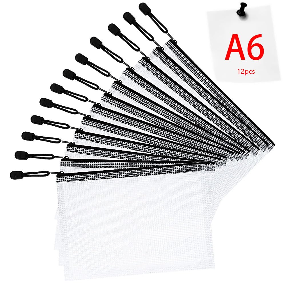 OFFCUP Plastic Wallets, 10PCS A5 Zip Lock Bags Document Wallet File Zipper Bags File Folder Document Folders Plastic Pockets Zipper File Wallet For School Office Homework Storage Bag Travel