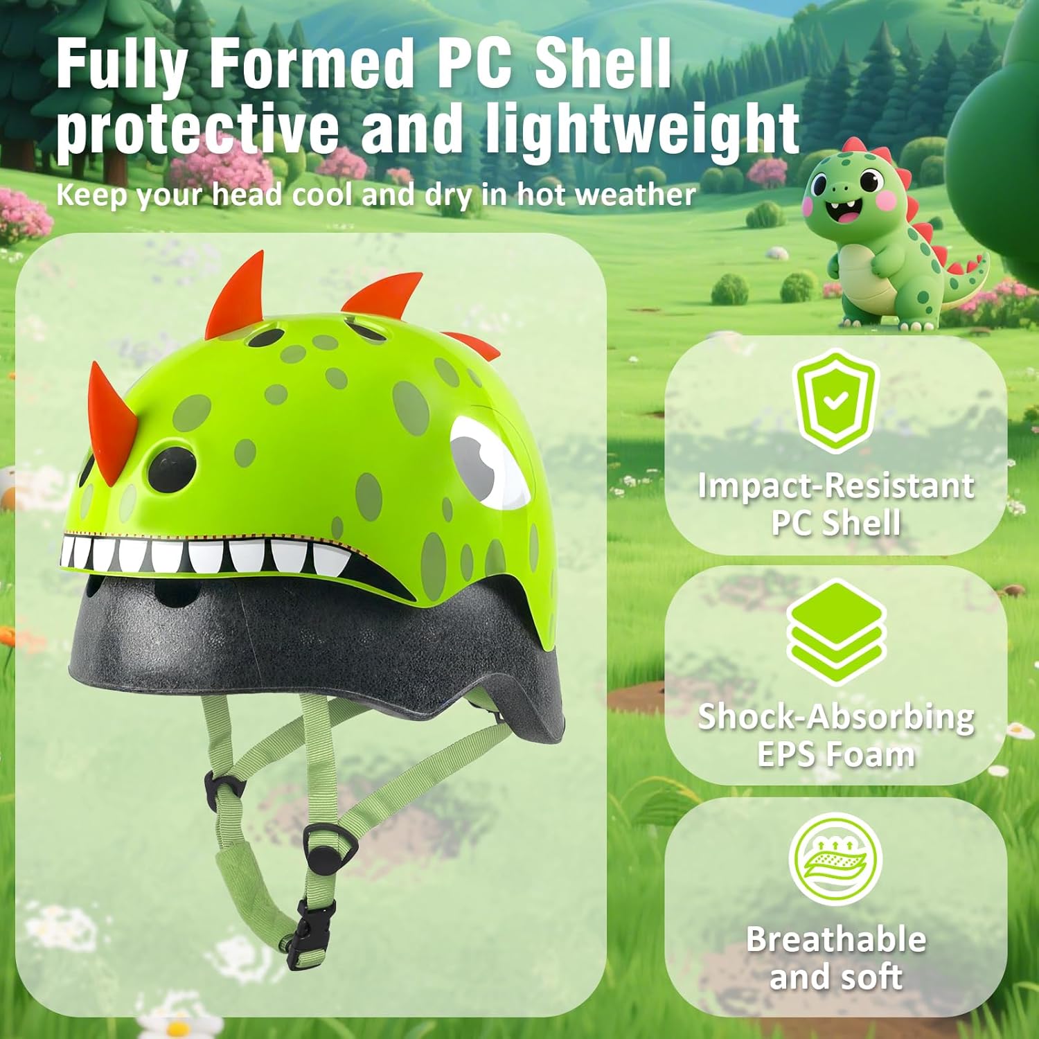 Kids Toddler Bike Helmet, Adjustable and Multi-Sport for Child Boys and Girls, 2 Sizes - Image 2