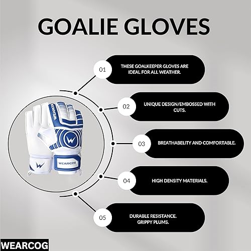 Miniatura 2 de Guantes de portero de fútbol para niños y hombres  Guantes de portero de fútbol con doble protección para la muñeca y palmas de agarre fuerte