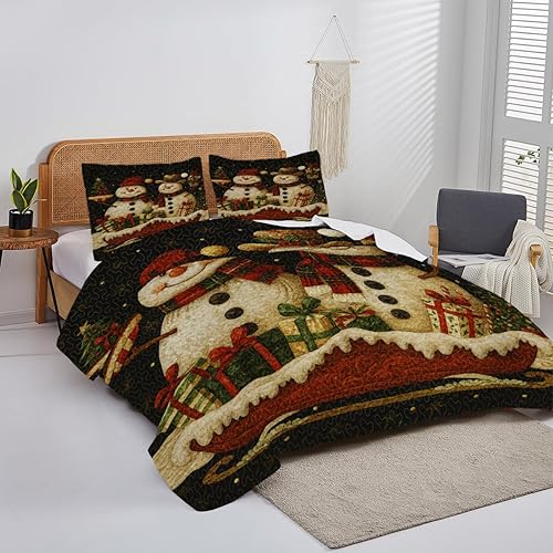 Miniatura 4 de Juego de ropa de cama personalizada de Navidad, manta navideña de Papá Noel, muñeco de nieve y cascanueces con personalización, colcha de microfibra
