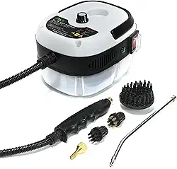 Limpador A Vapor Pressurizado de Alta Temperatura 2500W Máquina Portátil de Limpeza A Vapor de Alta Pressão Tanque Portátil de 110V 1000Ml para Carro de Banheiro de Cozinha (Branco) 190X150X130Mm
