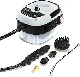Limpador A Vapor Pressurizado de Alta Temperatura 2500W Máquina Portátil de Limpeza A Vapor de Alta Pressão Tanque Portátil de 110V 1000Ml para Carro de Banheiro de Cozinha (Branco) 190X150X130Mm