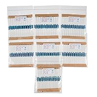 Vista 5 de Kit de resistencia individual de 25 valores con 1000 piezas de 1 ohm-1M ohmios 1/2 W 1% resistencias de película metálica para proyectos