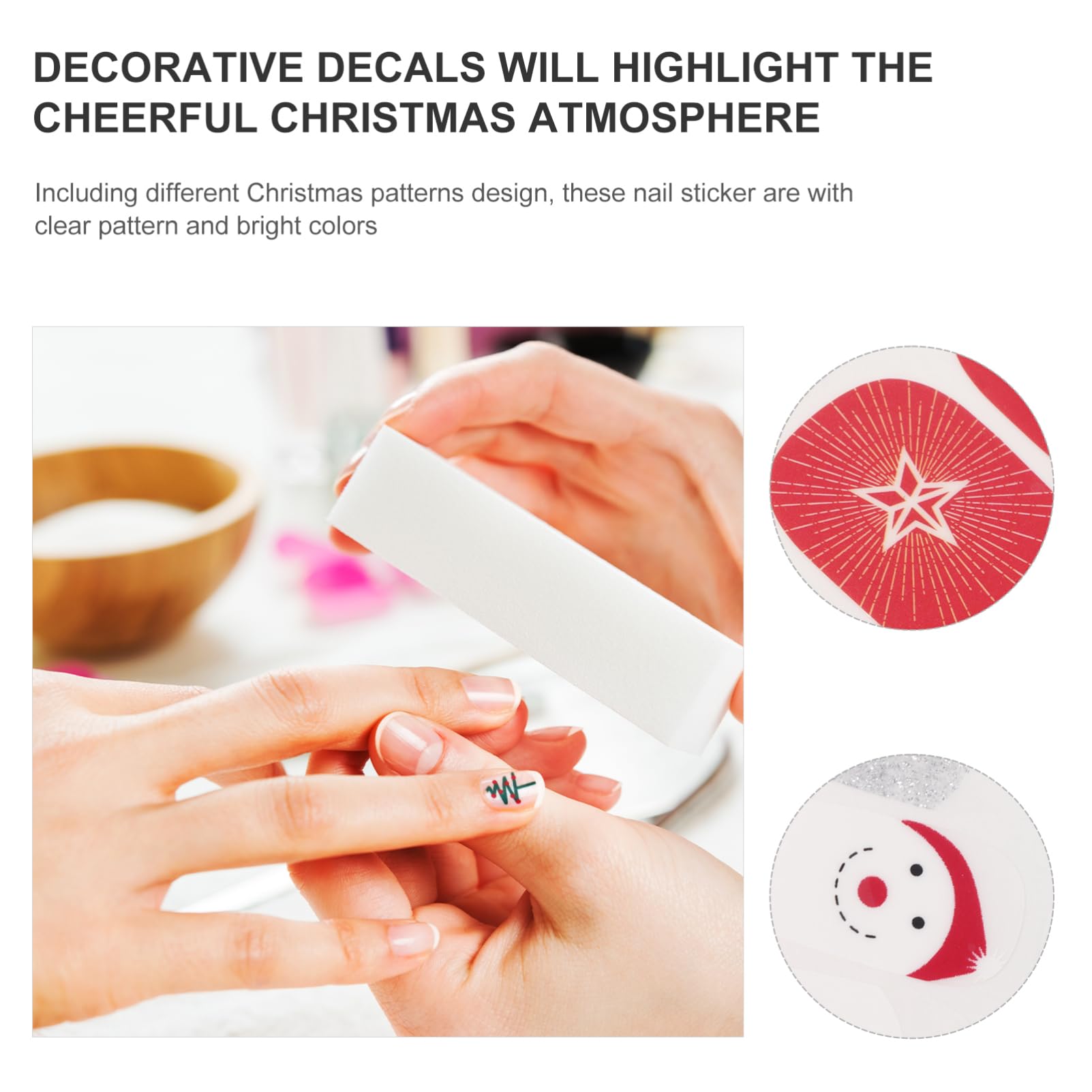 Healvian 24fogli Adesivi Per Unghie Natalizi Decorazioni Festive Per Manicure Design Creativo Di Natale Per Feste e Occasioni Speciali