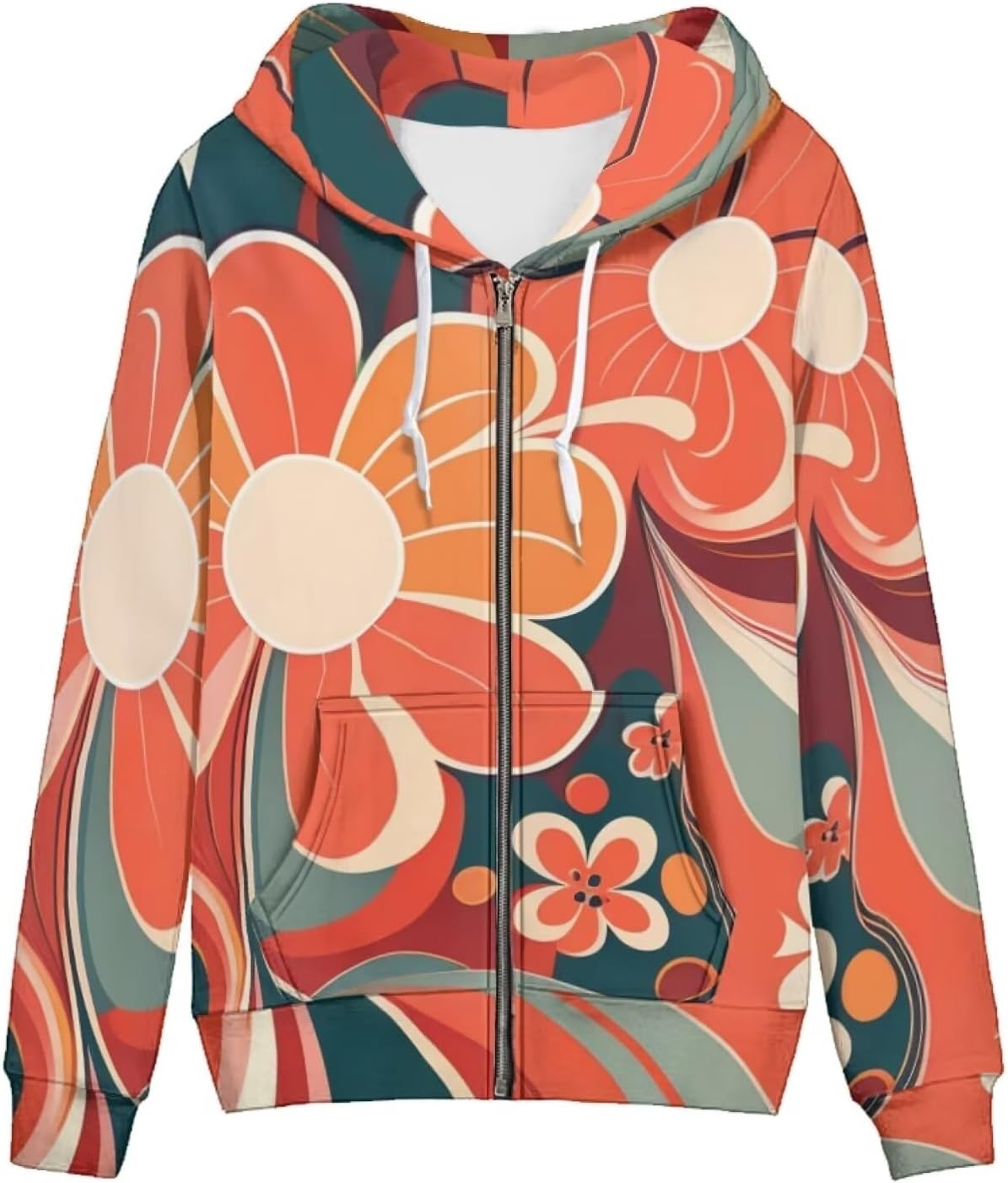 Zip Up Hoodie with Pocket Womens Hoodies for Fall Spring Streetwear Long Sleeve Tops