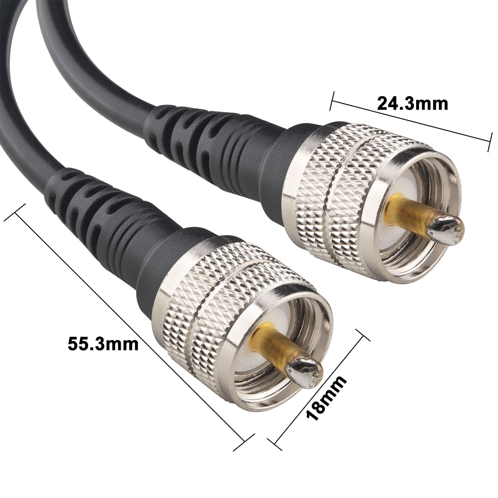 50,25ft Cavo UHF 50Ω UHF Maschio a UHF Maschio L200 Cavo Coassiale a Bassa Perdita per Apparecchiature LAN Wireless, Misuratori VSWR, Analizzatori d'antenna WiFi/GPS, Router d'antenna Scan