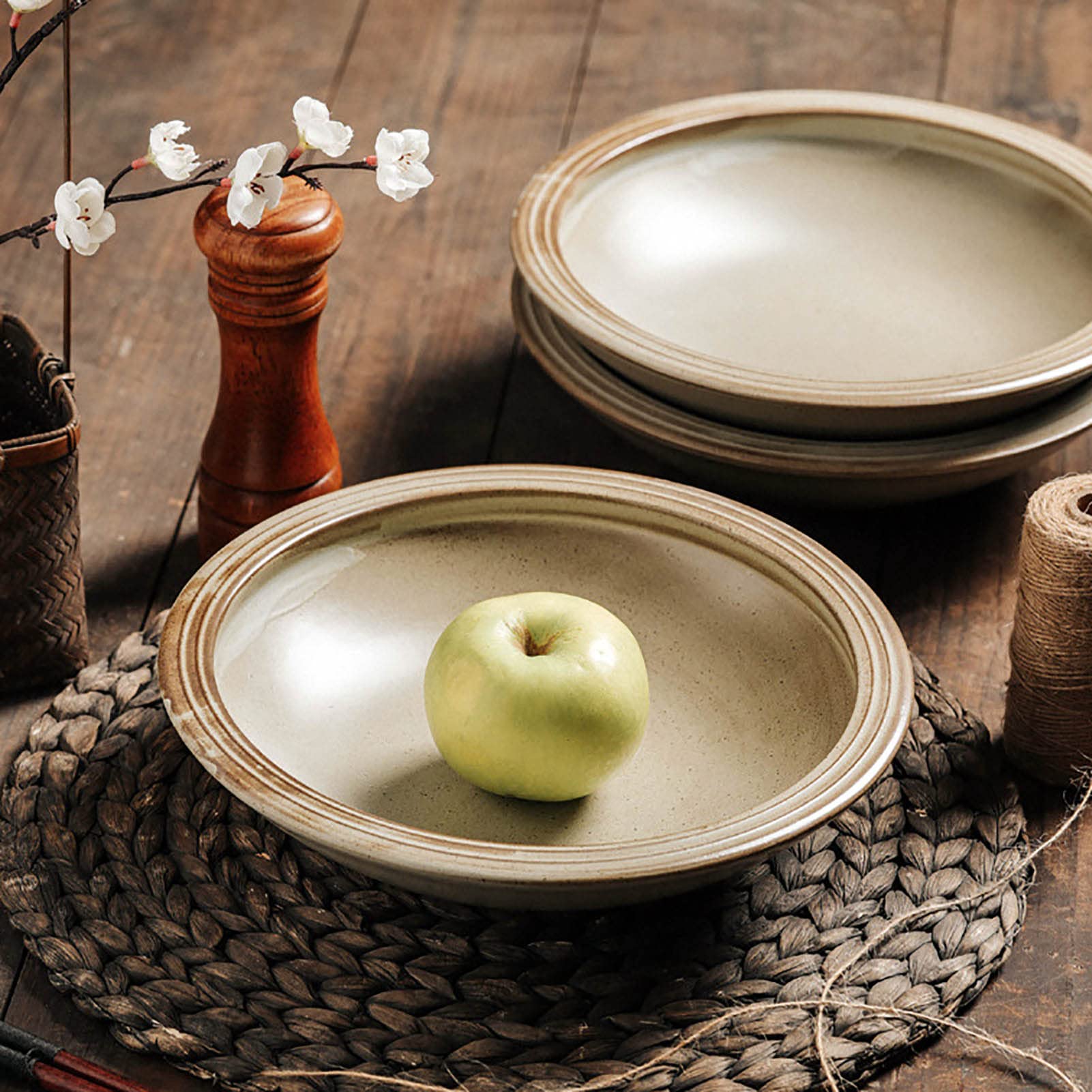 Conjunto de 2 fideos cuenco, cerámico sirviendo tazón grande fideos vintage personalidad ramen tazones para sopa fideos pho udon y soba (12 pulgadas)