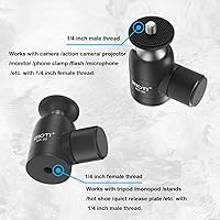 Vista 5 de SIOTI Mini cabezal de bola de trípode, mini cabeza de bola giratoria, panorámica vertical de 360° de 90°, compatible con proyector/DSLR/cámara