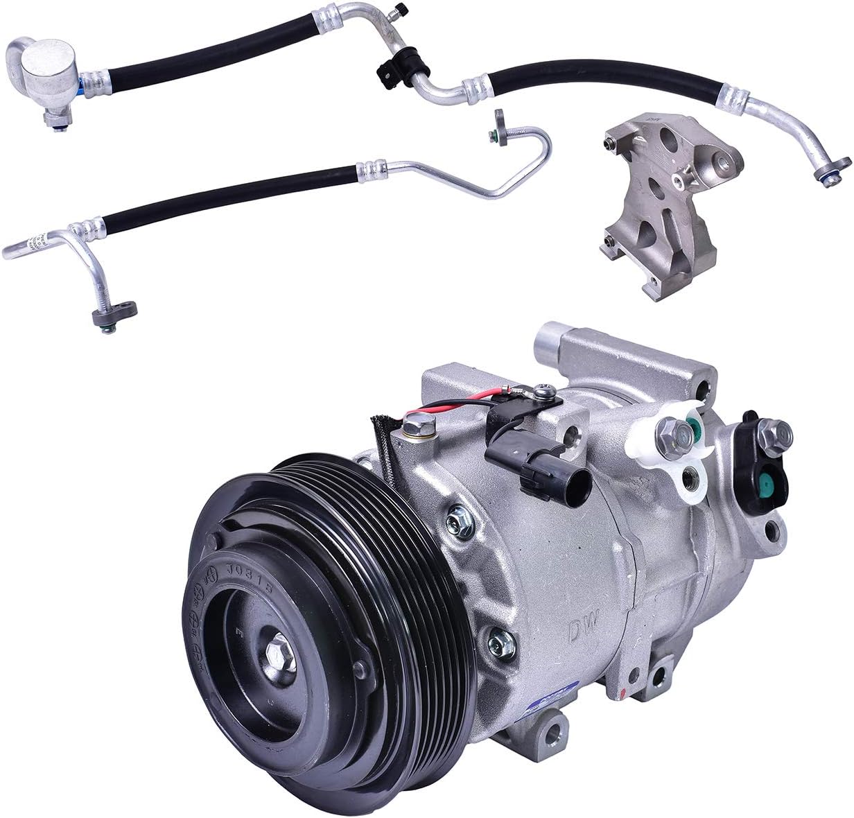 Mando New 10A1073 AC Compressor with Clutch Original Equipment (Pre-filled Oil)