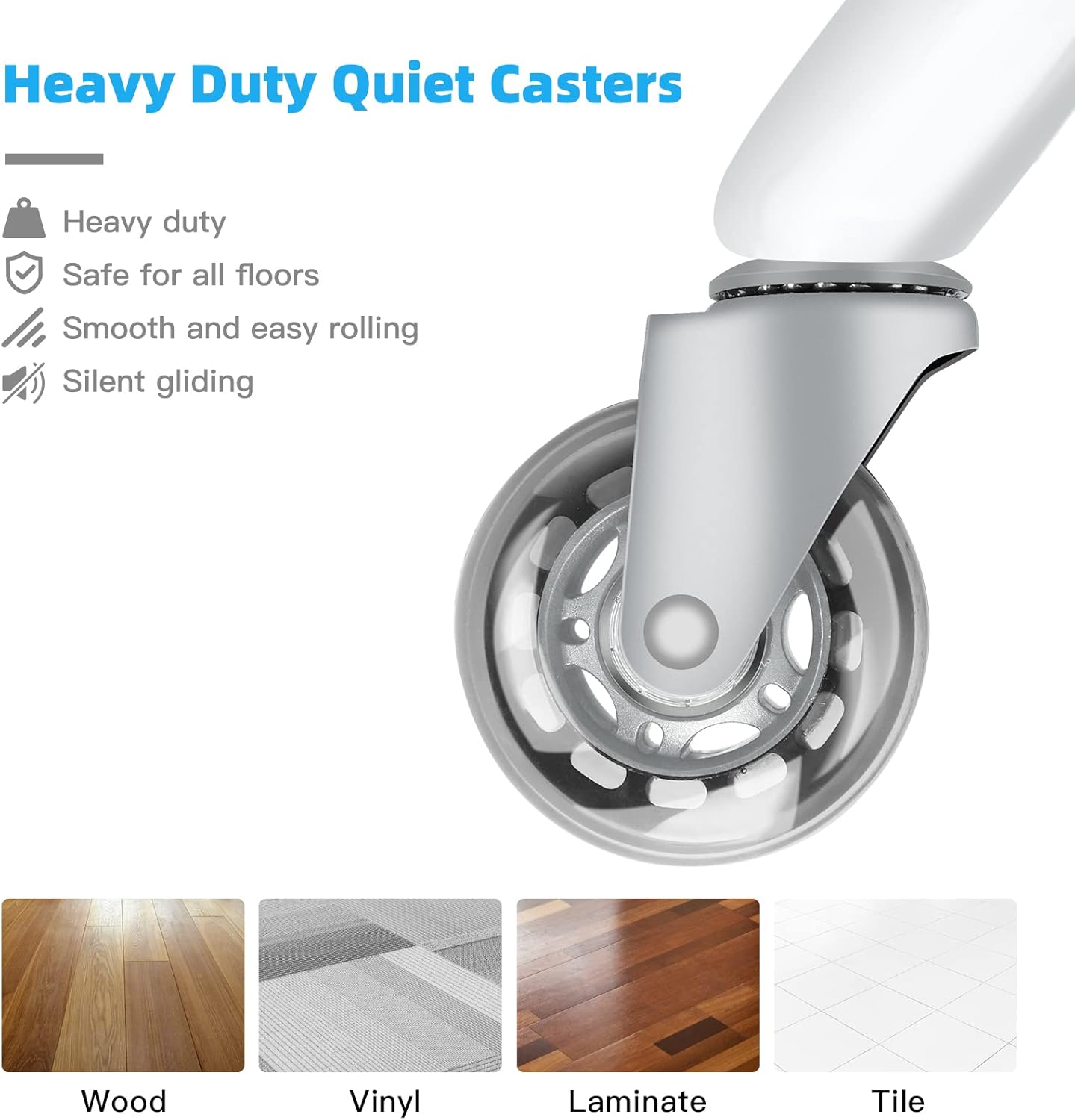 Rolling Stool with Wheels 400lbs Weight Capacity,Heavy Duty Lash Chair Adjustable for Tatoo Lab Massage Salon Spa Drafting Nail Teach,360 Swivel,Leather,Thick Seat Padding (Pure White)