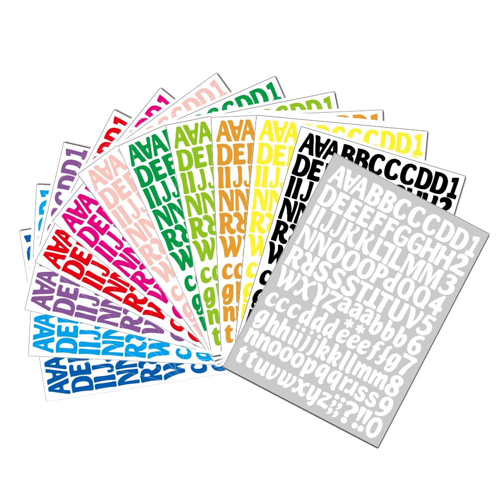 Rhys 12 Piezas de Vinilo Autoadhesivo, Pegatinas de Número de Alfabeto, Pegatinas de letras de Sombrero de Graduación Para DIY Pegatinas Impermeables Vasos de Agua Decorados por Computadora