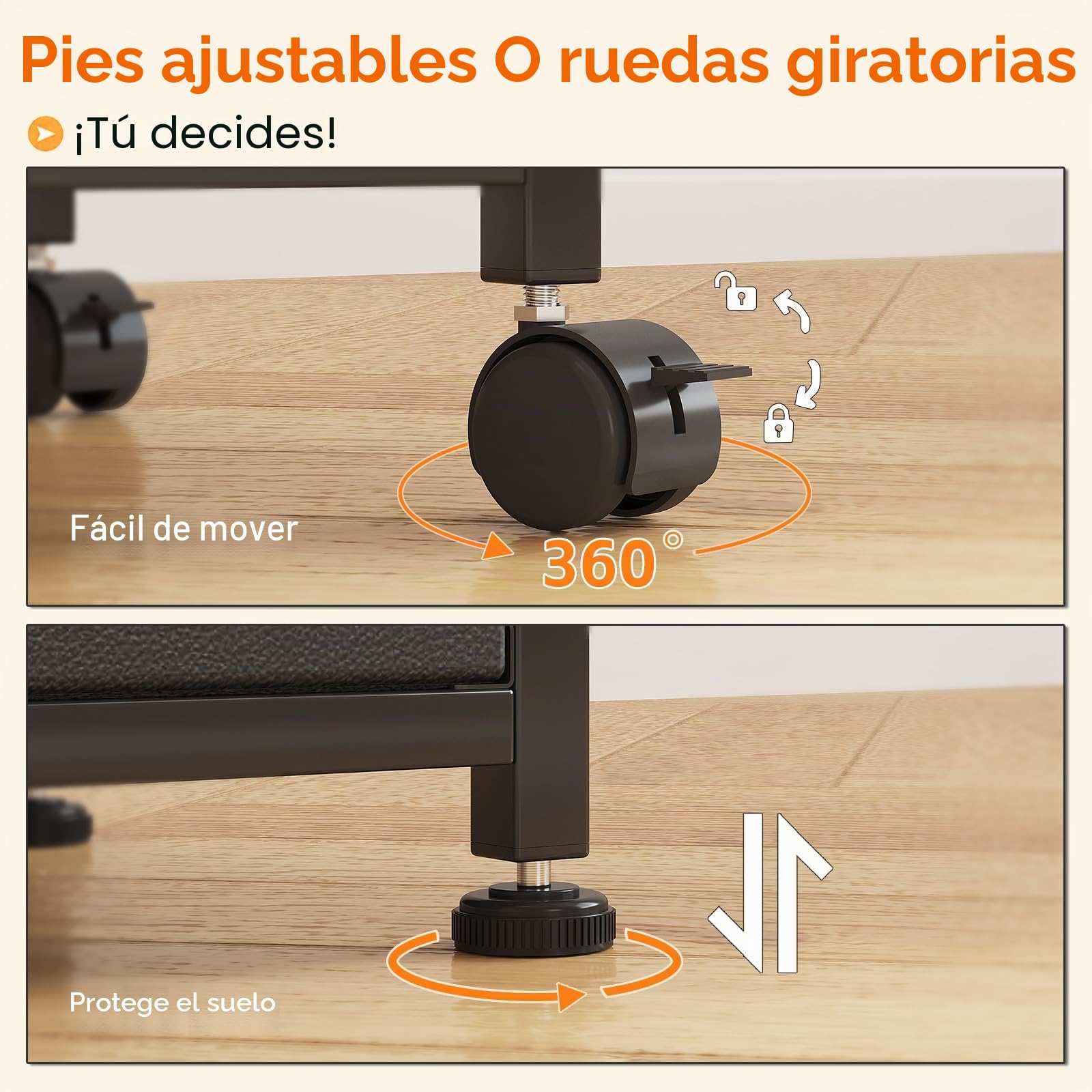 CAIYUN Archivador con Ruedas con 3 cajones y Ruedas para Documentos A4, tamaño Carta, Soporte para Impresora con un Ancho de 56 cm, diseño Industrial, Color Negro