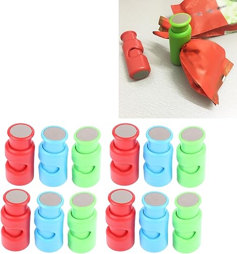 Miniatura 5 de 12 clips para bolsa de pan, plástico ABS resistente, 3 colores, fácil operación, clips de cierre de bolsa de plástico para el hogar, cocina, viajes,