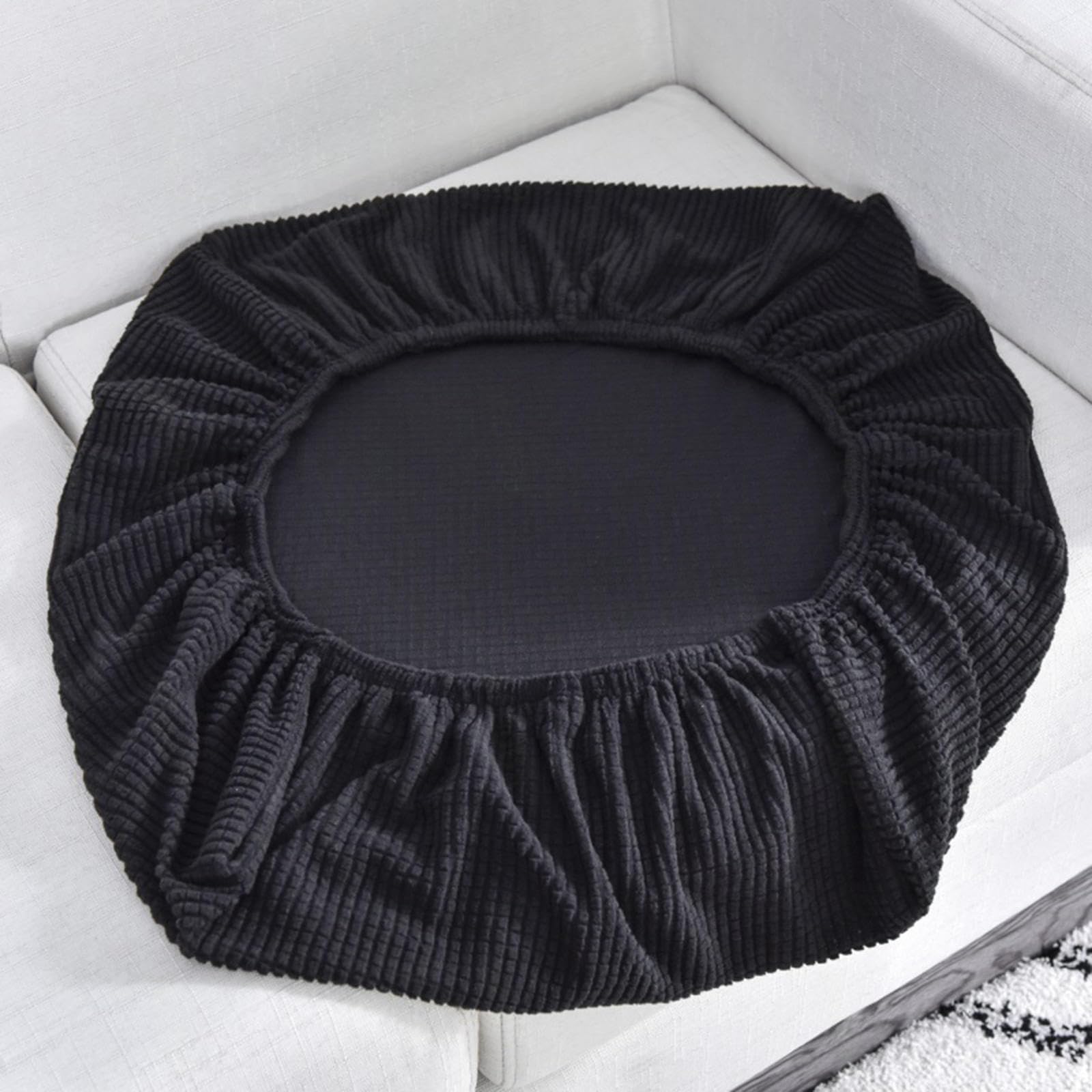 Sofa Cushion Covers Replacement,Stretch Sofa Seat Cover,1 2 3 4 Seater Highly Elastic Sofa Slipcovers for Living Room,L Shaped Corner Couch Seat Cover for Individual Cushion,Black-2seat(100-125cm)