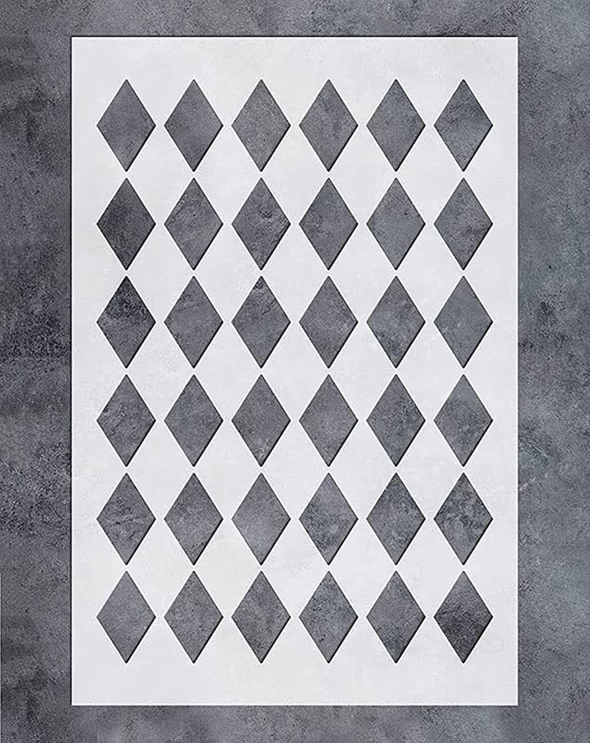 Wall Stencillarge Diamonds Stencil (16X24 Inch) For Painting On Furniture Floor Fabric Stencils -Reusable Harlequin Template Decals &Amp; Wallpaper Decor (Sl-075)