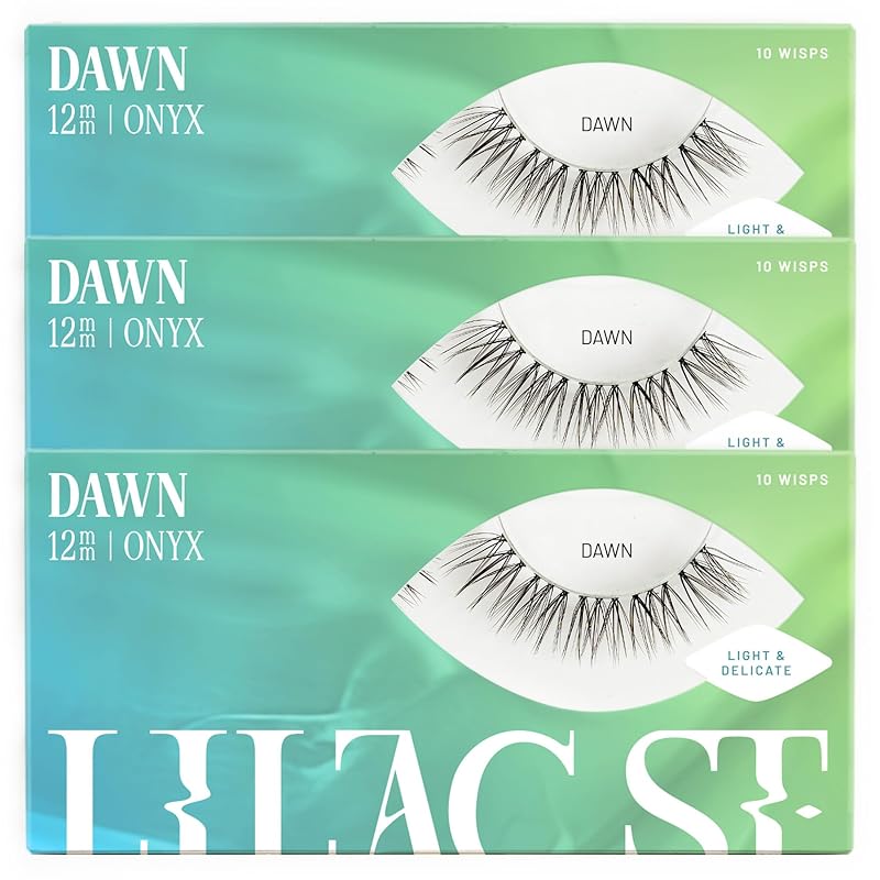 Lilac St Cílios Postiços em Tufo Dawn 12 mm, Pacote com 3