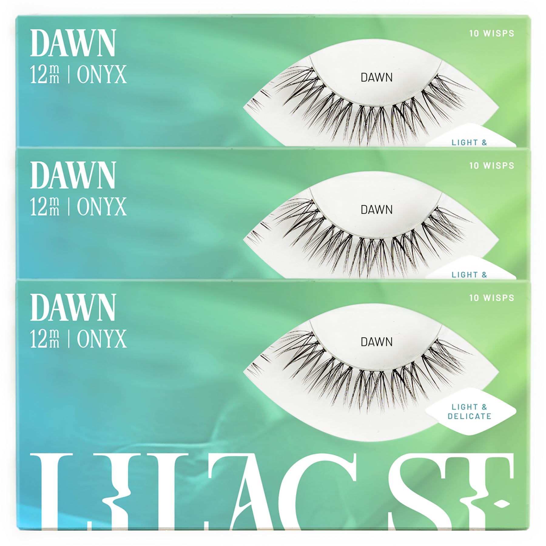 Lilac St – Dawn natürliche künstliche Wimpern-Cluster (12 mm, 3er-Pack) – kein "Make-up"-Look – DIY Wimpernverlängerungs-Widerstände – leicht und lebensecht – hält 10 Tage – tierversuchsfrei, vegan