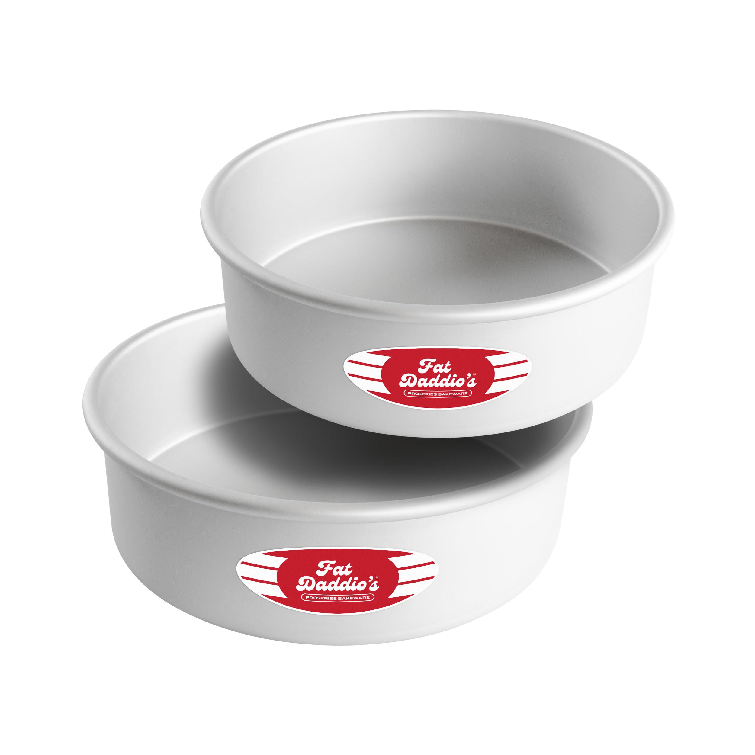 Fat Daddio's Anodized Aluminum Round Cake Pans, 2 Piece Set, 9 x 3 Inch