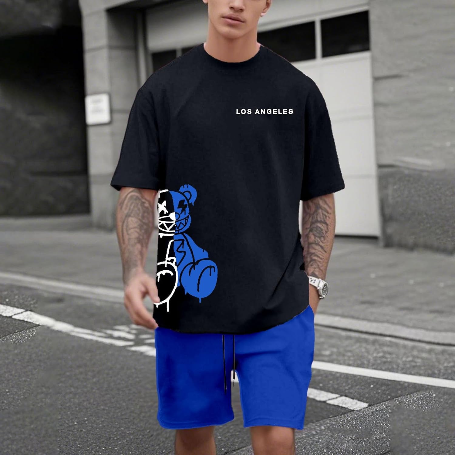 Mens Tracksuit Casual 2 Piece Crewneck Short Sleeve Golf Polo Shirt And Shorts Set Print Casual Summer 2026 Sport Lounge Set