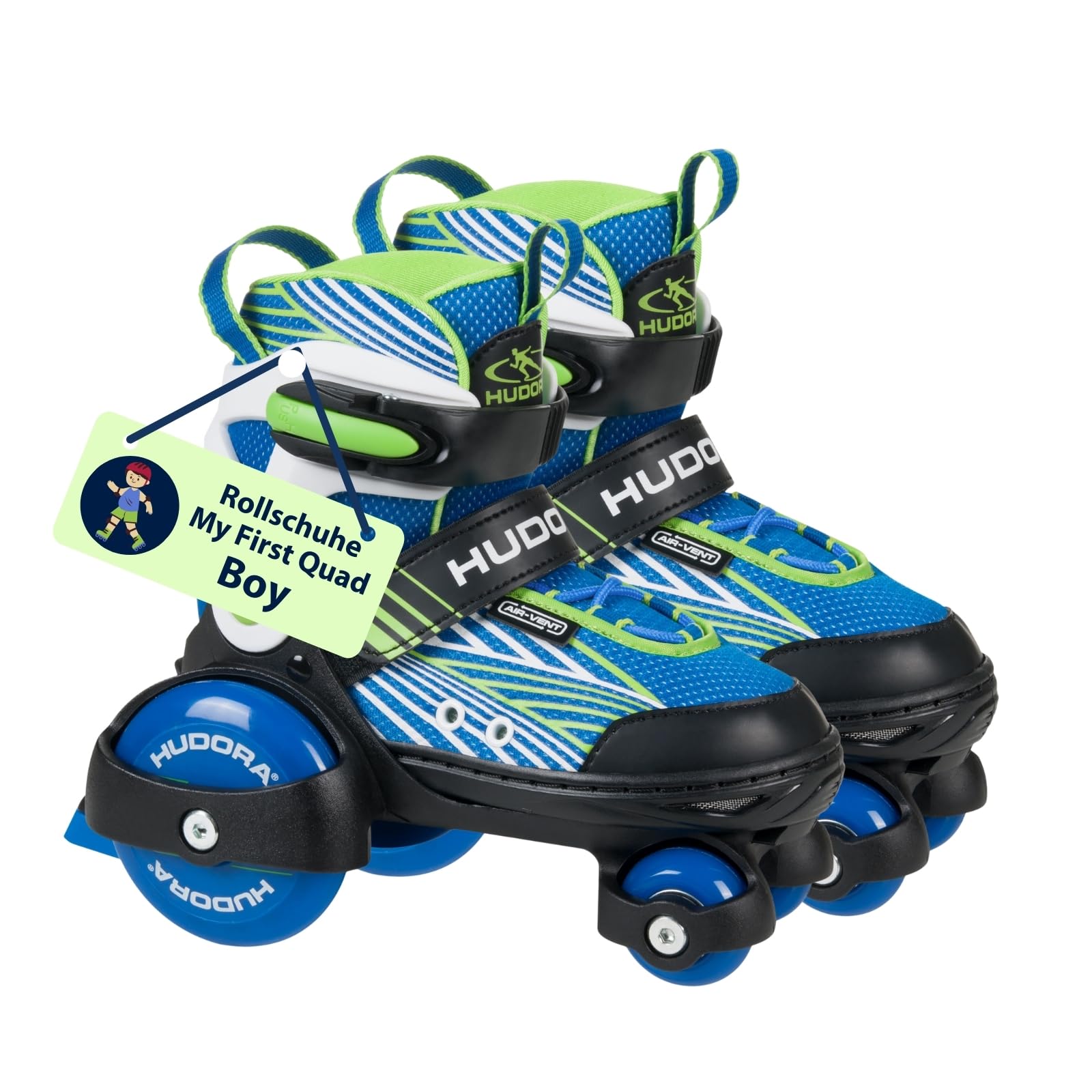 HUDORA Rollschuh My First Quad - hochwertige,größeverstellbare Rollschuhe für Kinder - sichere Einsteiger-Rollerskates m