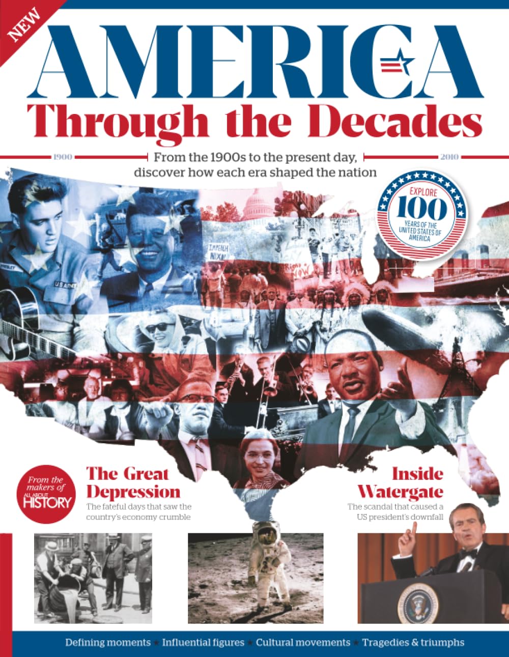 America Through The Decades: Journey through 100 years of American history, exploring each decade's defining moments that shaped the nation we know today.