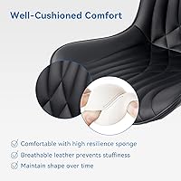 Vista 49 de YOUNIKE Silla de oficina, silla de escritorio sin brazos con ruedas, sillas giratorias ajustables para computadora de oficina en casa, silla