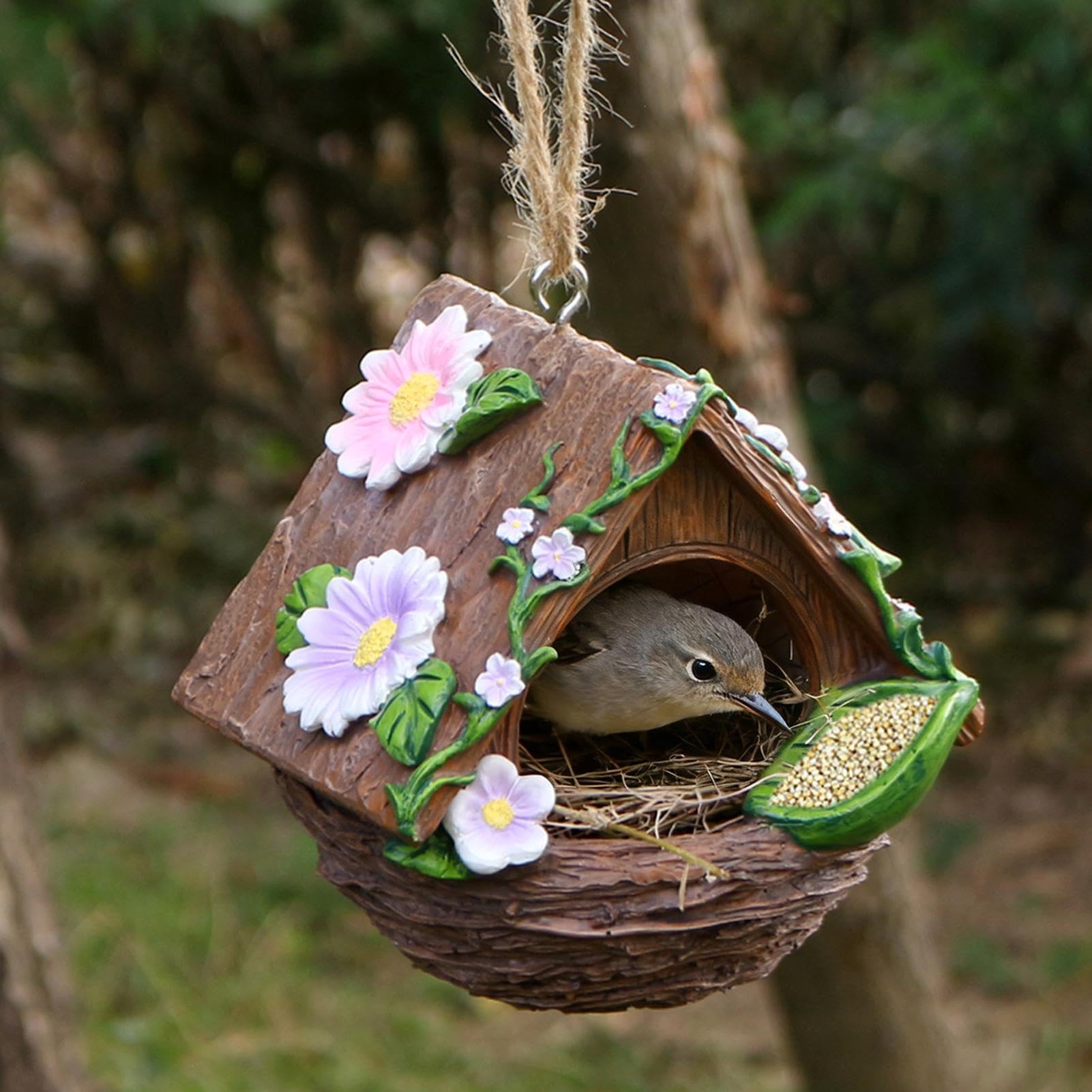 Générique Nid à Oiseaux Abri en résine Coupe-Vent pour Animaux de Compagnie | Refuge de nidification à oiseaux Pour Aras Perruches Inséparables Conures Calopsittes Pinsons Et Pour L'Extérieur Jardins