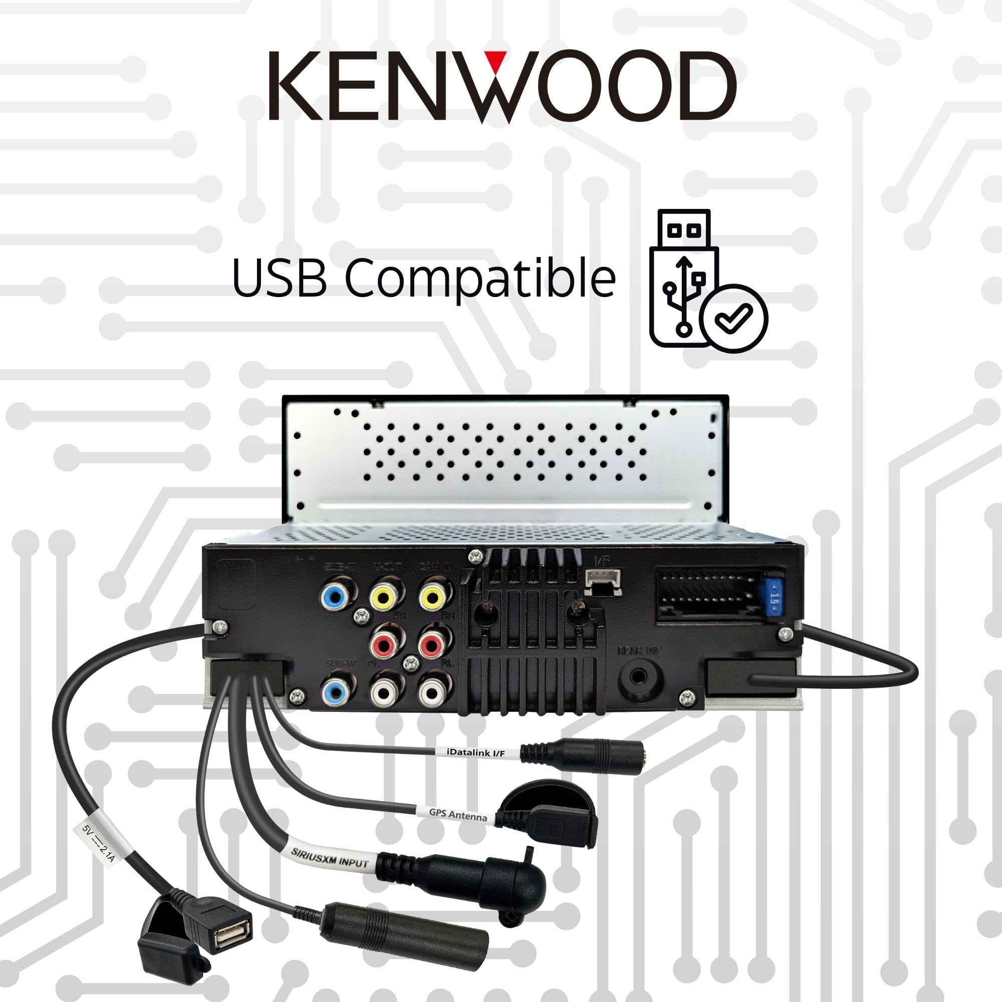 KENWOOD DMX4710S Digital Car Stereo (50W x 6-Ch), Apple CarPlay & Android Auto Compatible, Bluetooth-Enabled Head Unit with 6.8" LCD Display, Single DIN Touchscreen Car Stereo with USB Mirroring