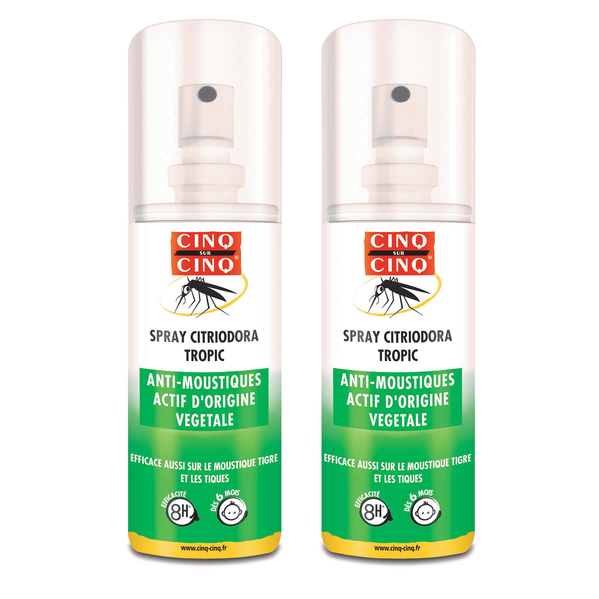 Cinq sur Cinq Spray Citriodora Anti-Moustiques Lot de 2 x 100 ml