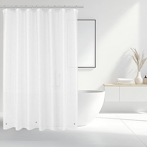 Miniatura 8 de Cortina de ducha con purpurina estrellada, cortina de baño impermeable de 3 capas de PEVA 8G con diseño esmerilado y transparente, forro de EVA