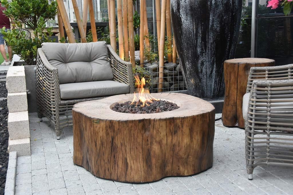 Manchester Concrete Fire Pit 42" x 39" Outdoor Patio Firepit Includes Lava Rocks Modern Fire Pits & Outdoor Fireplaces for Garden, Deck, Indoor & Outdoor Heating