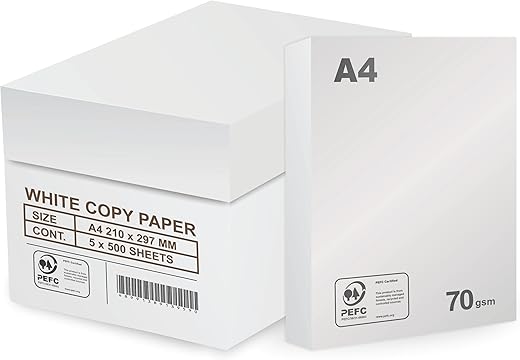 Nature Cool Premium Printer Paper - 1 Ream(500 Sheets), 70gsm White Multipurpose Copier Paper - Ideal for Home, School, and Office Use | Size: A4