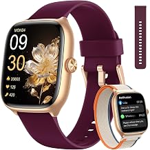 Woneligo Smart Watch for Women Android & iPhone [40mm 3 Bands, Rose Purple]