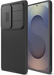 جراب لومبايل سامسونج جالاكسي S25 الترا مع غطاء كاميرا من نيلكن، جراب حماية صلبة مضادة للصدمات من الدرجة العسكرية، جراب موبايل رفيع مقاس 6.8 بوصة، أسود