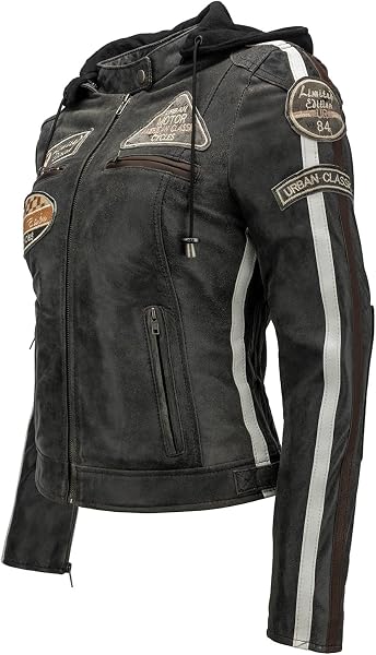 URBAN 5884 Leather Damen Leren Bikerjack Vestes Pour Femme - 2