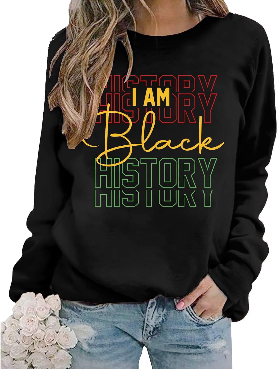 Balck History Sweatshirts for Women Black History T Shirts Afro American Culture Awareness Shirt Long Sleeve Pullover Top