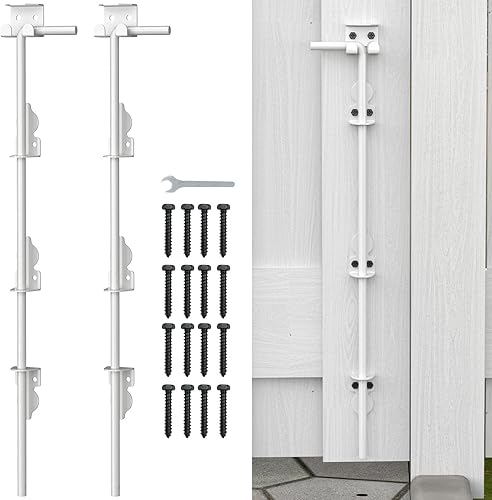 Miniatura 10 de Pestillo de Caída de 36 Pulgadas para Puerta, Pestillo de Puerta Resistente para Cercas de Madera y Puertas de Metal, Herraje Tope de Suelo para