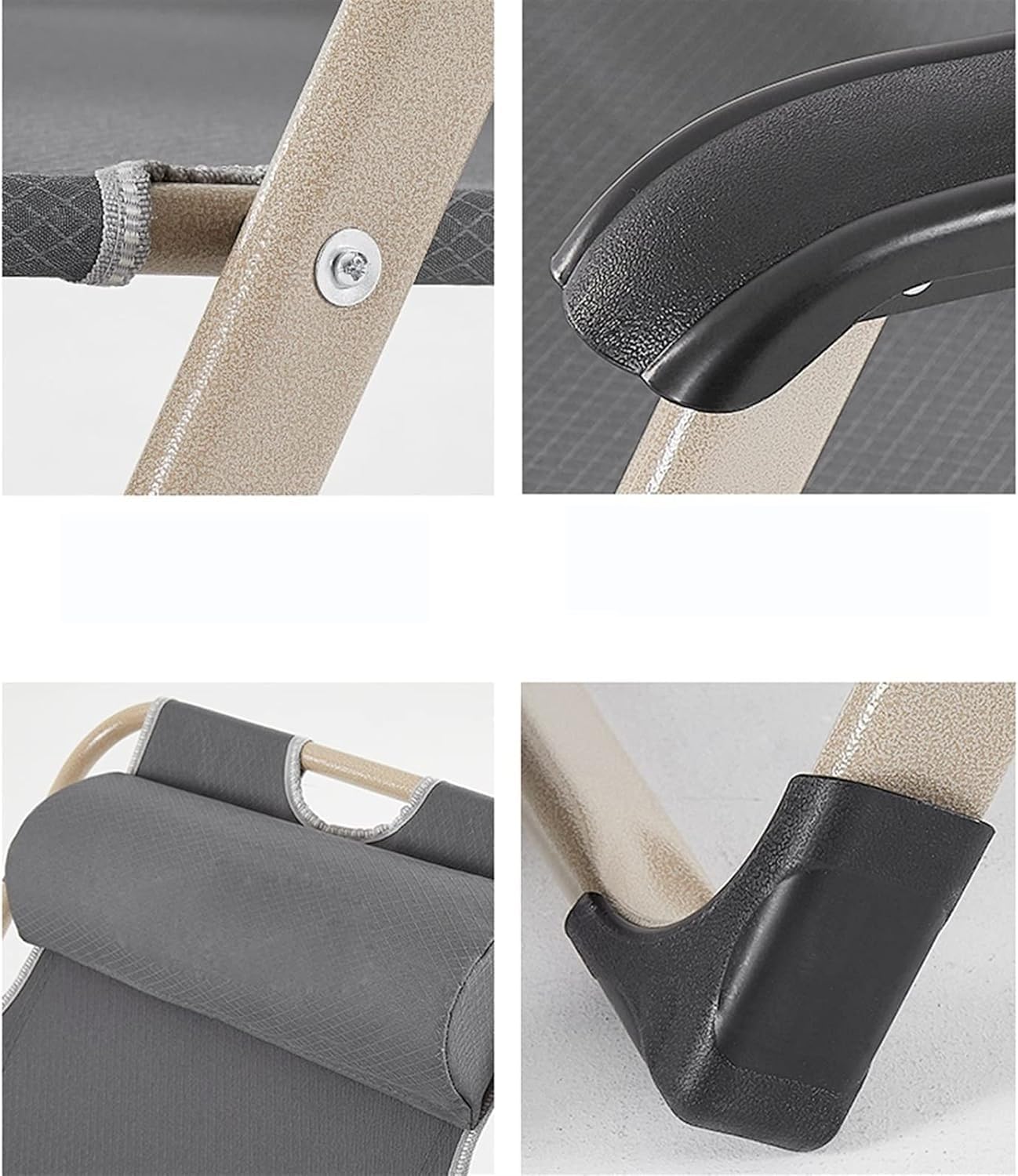 Oversized Padded Gravity Chair with Armrest and Dismountable Headrest Folding Patio Lounge Recliner(Blue)