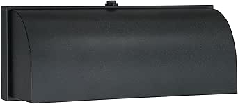 VAXCEL Walsh 4.75 in. H 2-Light Dark Bronze Dusk to Dawn Sensor Outdoor Wall Sconce, Durable Steel Metal Shade, LED Compatible, Dark Sky Compliant Address Illumination for Front Door or Garage